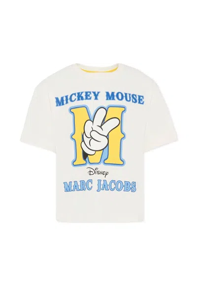Marc Jacobs Kids' Ivory T-shirt For Boy With Mickey Mouse In White