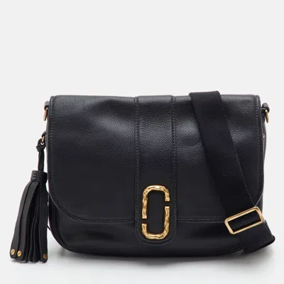 Pre-owned Marc Jacobs J Marc Black Leather Flap Shoulder Bag