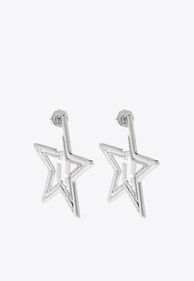 Marc Jacobs J Marc Crystal Star Earrings In Silver