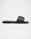Marc Jacobs J Marc Leather Slide Sandals In Black