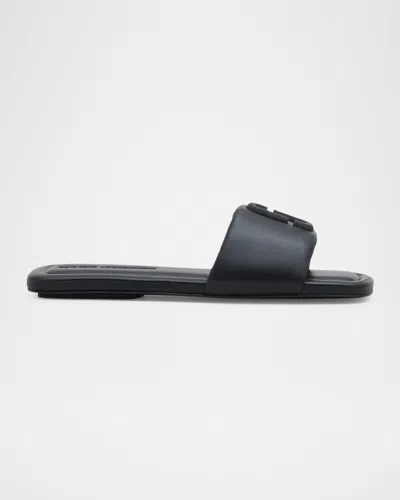 Marc Jacobs J Marc Leather Slide Sandals In Black
