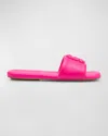 Marc Jacobs J Marc Leather Slide Sandals In Hot Pink