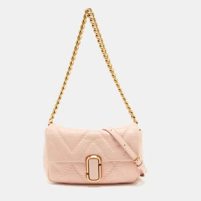 Pre-owned Marc Jacobs J Marc Light Pink Quilted Leather Flap Chain Shoulder Bag