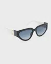 Marc Jacobs J Marc Logo Plastic Cat-eye Sunglasses In Black