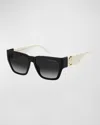 Marc Jacobs J Marc Logo Square Plastic Sunglasses In Black