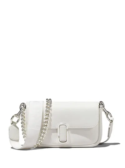 MARC JACOBS J MARC MINI WHITE SHOULDER BAG WITH LOGO BUCKLE IN SMOOTH LEATHER WOMAN