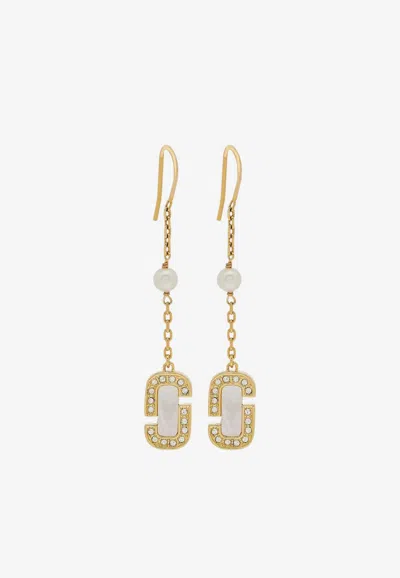 Marc Jacobs J Marc Mother Of Pearl Luxe Drop Earrings In Gold