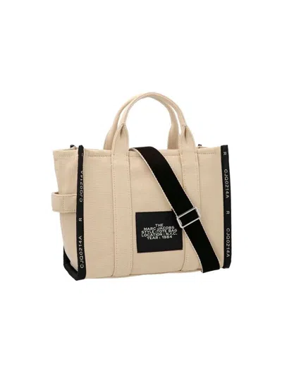 Marc Jacobs Jacquard Cotton Tote Bag In Beige