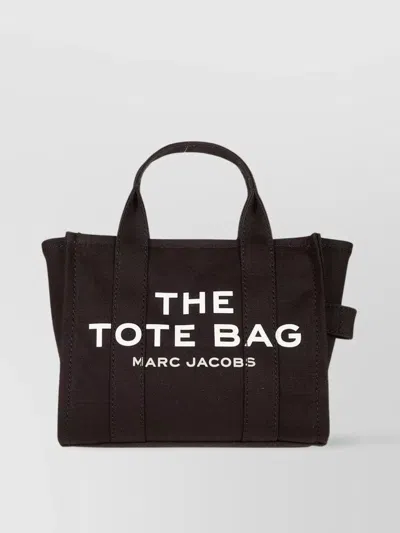 Marc Jacobs Jacquard Pattern Fabric Tote With Top Handles In Black
