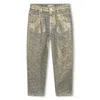 Marc Jacobs All-over Logo Distressed Jeans In Gold