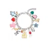 Marc Jacobs The Sticker Charm Statement Bracelet In Silver