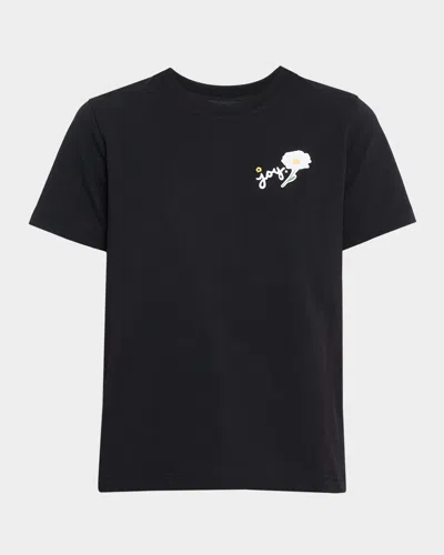 Marc Jacobs Joy Daisy Crewneck Baby Tee In Black
