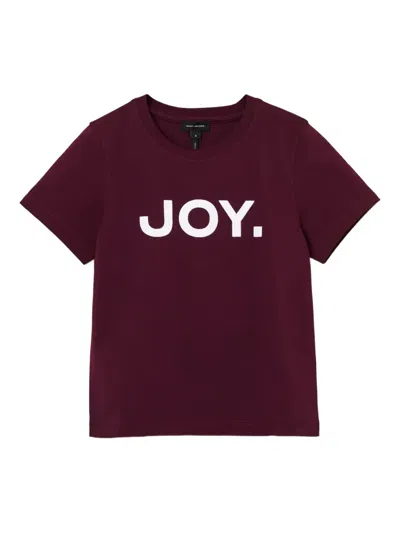 Marc Jacobs Joy-print Cotton T-shirt In Burgundy