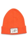 Marc Jacobs The Joy Ribbed Logo Beanie Hat In Orange
