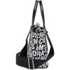Marc Jacobs Jumbled Logo Small Tote Bag In Black/white