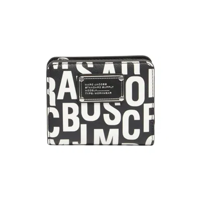 Pre-owned Marc Jacobs Jumbled Logo Trademarc Mini Compact Wallet 'black/white' | Men's Size Onesize