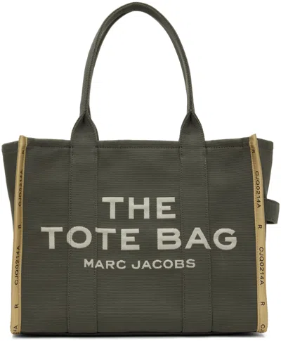 Marc Jacobs Khaki 'the Jacquard Large' Tote In 365 Bronze Green
