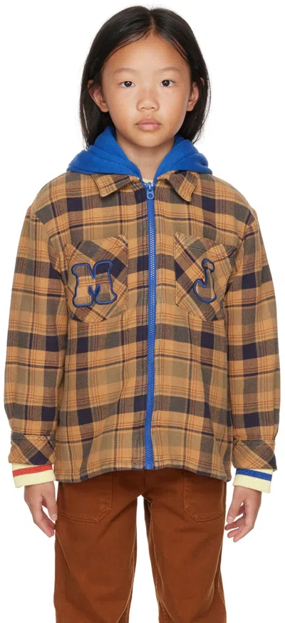 Marc Jacobs Kids Brown Check Hoodie In 360 Rusty