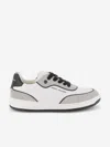 Marc Jacobs Kids Leather Logo Lace-up Trainers In Gray