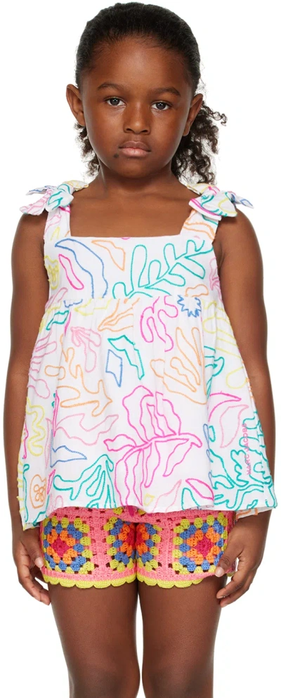 Marc Jacobs Algae Embroidery Sleeveless Top In White