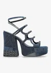 Marc Jacobs Kiki 125 Deconstructed Denim Platform Sandals In Multi