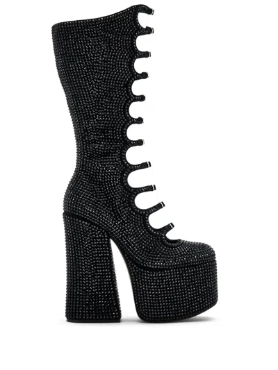 Marc Jacobs Kiki 160mm Rhinestone-embellished Boots In Black