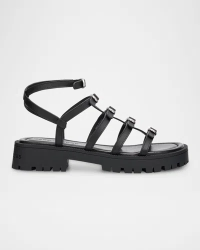 Marc Jacobs Kiki Leather Gladiator Sandals In Black