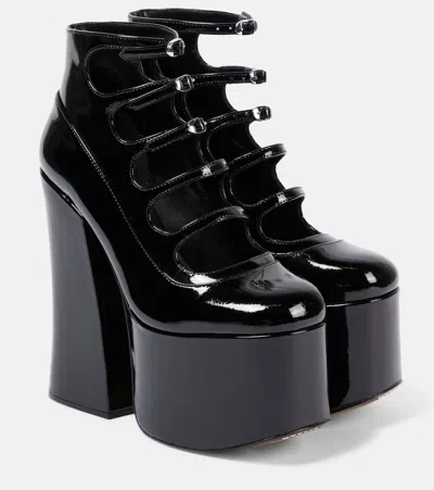 Marc Jacobs Kiki Patent Leather Platform Ankle Boots In Black