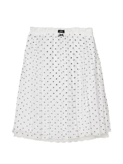 Marc Jacobs Polka-dot Layered Crinkle Chiffon Mini Skirt In White