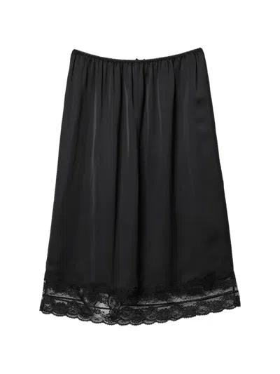 Marc Jacobs Lace-detail Slip Midi Skirt In Black