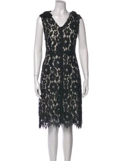 Pre-owned Marc Jacobs Lace Pattern Knee-length Dress In Black