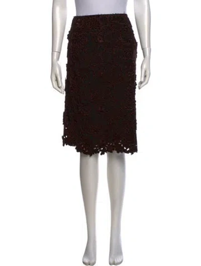 Pre-owned Marc Jacobs Lace Pattern Knee-length Skirt In Black