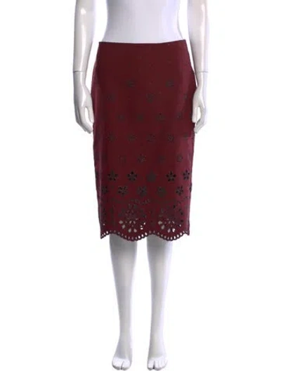 Pre-owned Marc Jacobs Lace Pattern Knee-length Skirt In Burgundy