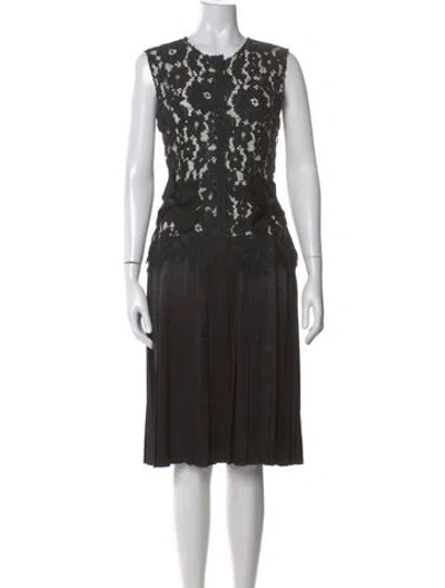 Pre-owned Marc Jacobs Lace Pattern Midi Length Dress In Black
