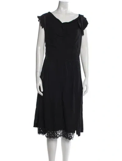 Pre-owned Marc Jacobs Lace Pattern Midi Length Dress In Black