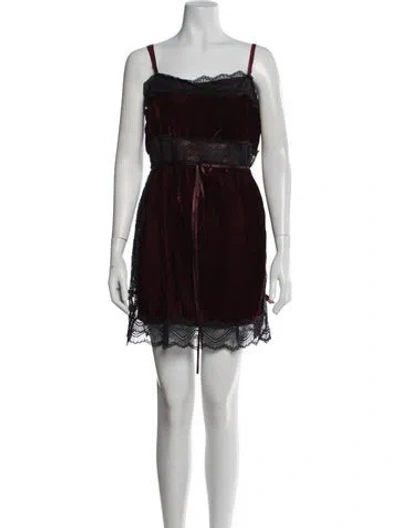 Pre-owned Marc Jacobs Lace Pattern Mini Dress In Burgundy