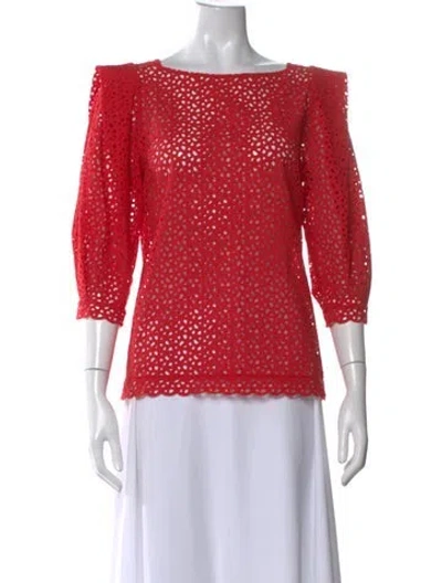 Pre-owned Marc Jacobs Lace Pattern Scoop Neck Top In Red
