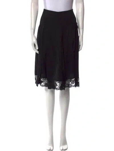 Pre-owned Marc Jacobs Lace Trim Embellishment Knee-length Skirt In Black