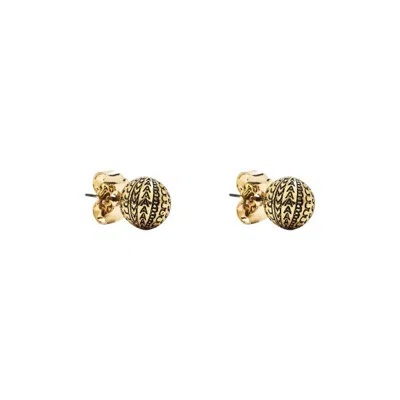 Marc Jacobs Ladies Monogram Stud Earrings In Gold