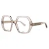 Marc Jacobs Ladies Transparent Rectangular Eyeglass Frames Mj-1077 In Neutral
