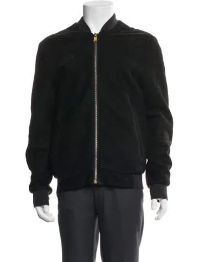 Pre-owned Marc Jacobs Lamb Fur Bomber Jacket In Black