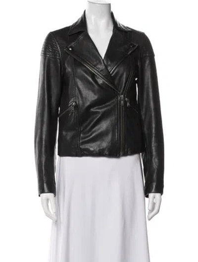 Pre-owned Marc Jacobs Lamb Leather Biker Jacket In Black