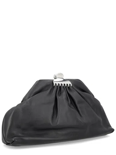 Marc Jacobs Lamb Leather Clutch In Black