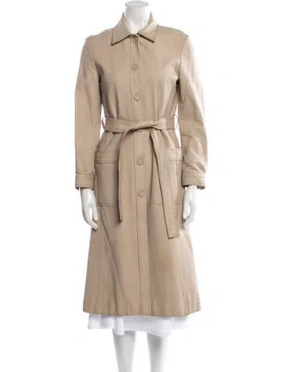 Pre-owned Marc Jacobs Lamb Leather Trench Coat In Neutral
