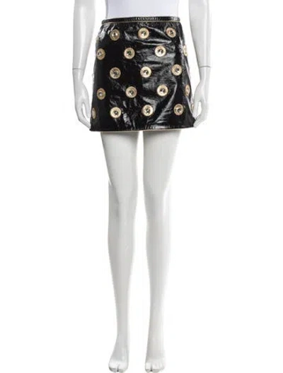 Pre-owned Marc Jacobs Lambskin Mini Skirt W/ Tags In Black