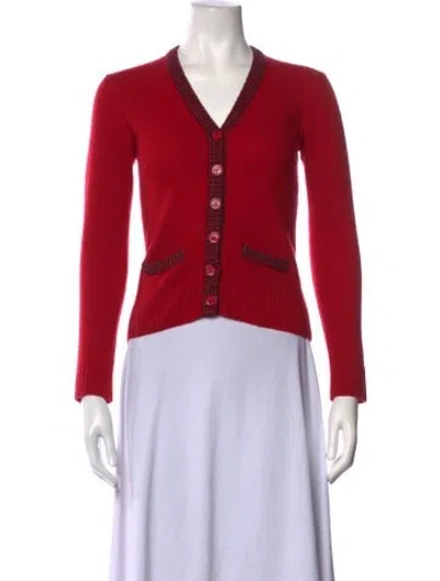 Pre-owned Marc Jacobs Lambswool Houndstooth Print Sweater In Red