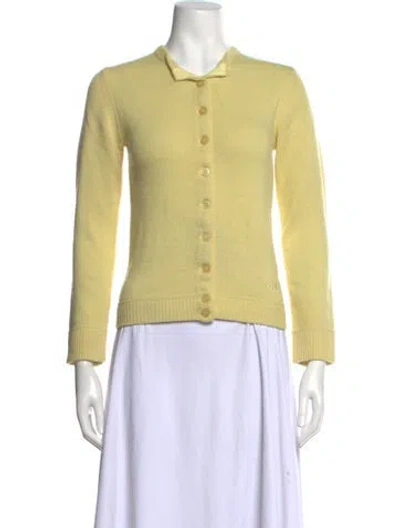 Pre-owned Marc Jacobs Lambswool Open Front Sweater In Yellow