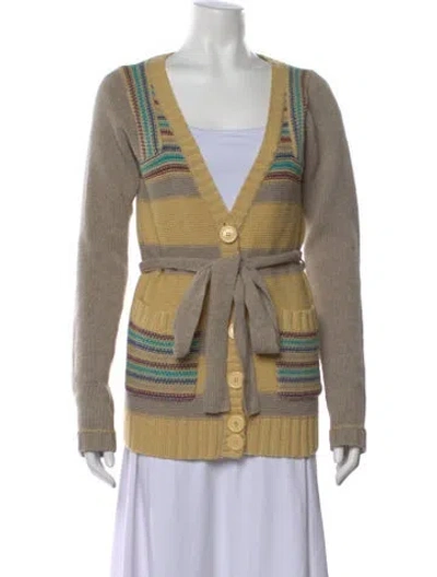 Pre-owned Marc Jacobs Lambswool Striped Sweater In Neutral