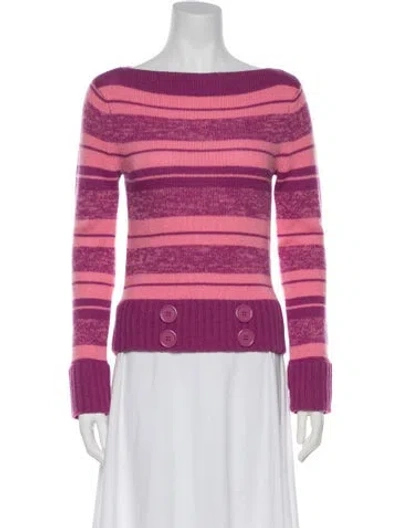 Pre-owned Marc Jacobs Lambswool Striped Sweater In Pink