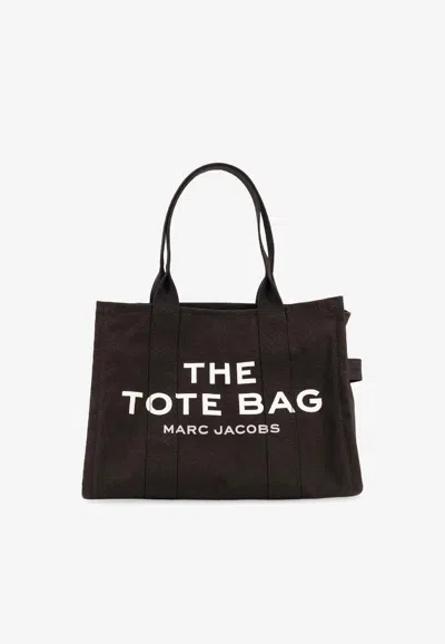 Marc Jacobs Large Canvas Logo Tote Bag In Black